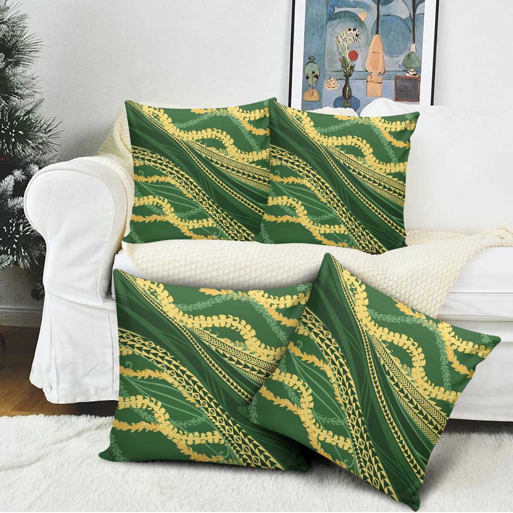 Polynesian Puakeniken Pikake Twisted Lei Pillow Cover Emerald LT7 - Polynesian Pride