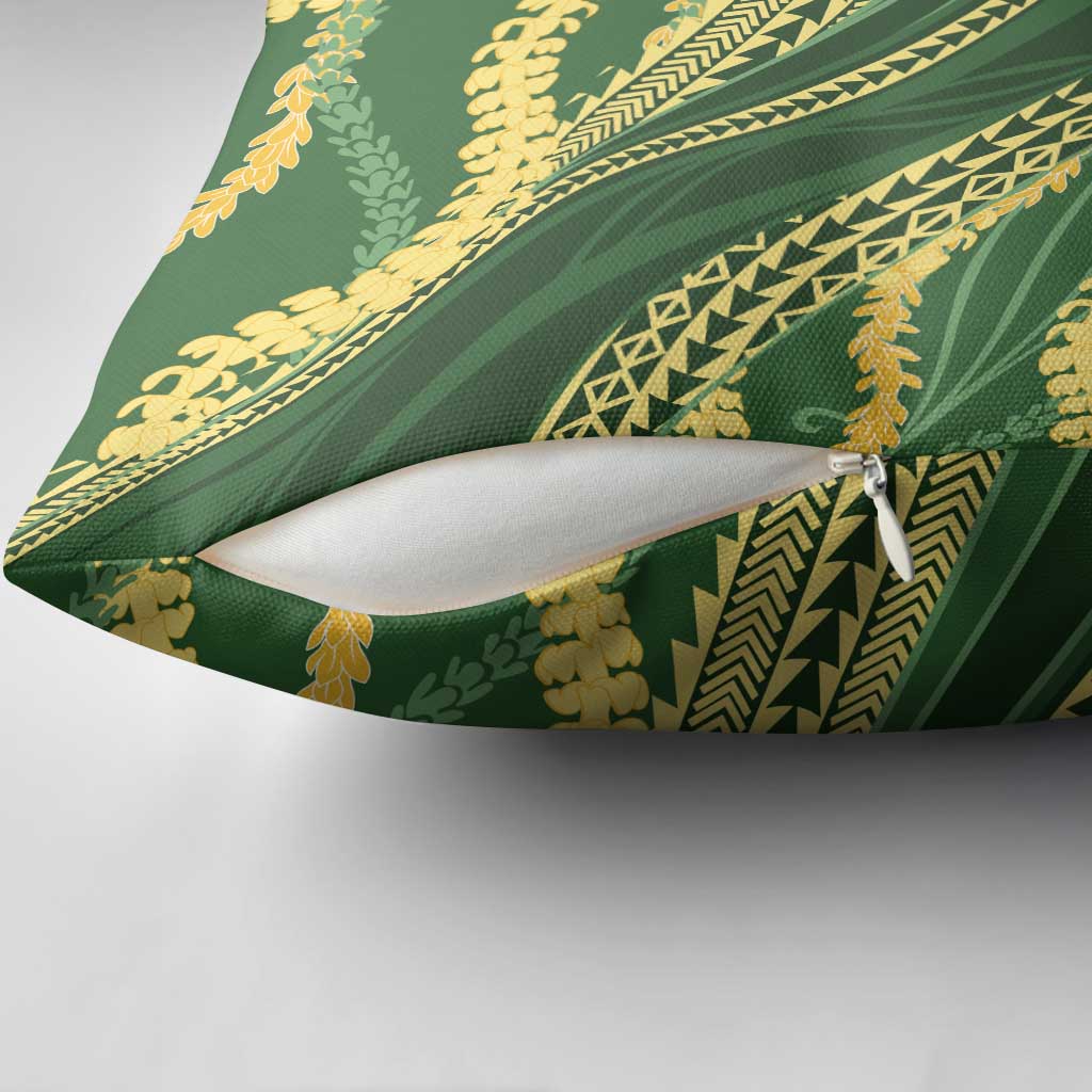 Polynesian Puakeniken Pikake Twisted Lei Pillow Cover Emerald LT7 - Polynesian Pride