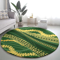 Polynesian Puakeniken Pikake Twisted Lei Round Carpet Emerald LT7 - Polynesian Pride