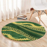 Polynesian Puakeniken Pikake Twisted Lei Round Carpet Emerald LT7 - Polynesian Pride