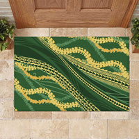Polynesian Puakeniken Pikake Twisted Lei Rubber Doormat Emerald LT7 Emerald - Polynesian Pride