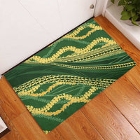Polynesian Puakeniken Pikake Twisted Lei Rubber Doormat Emerald LT7 - Polynesian Pride