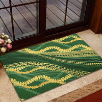 Polynesian Puakeniken Pikake Twisted Lei Rubber Doormat Emerald LT7 - Polynesian Pride