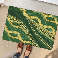 Polynesian Puakeniken Pikake Twisted Lei Rubber Doormat Emerald LT7 - Polynesian Pride