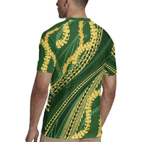 Polynesian Puakeniken Pikake Twisted Lei Rugby Jersey Emerald - Polynesian Pride