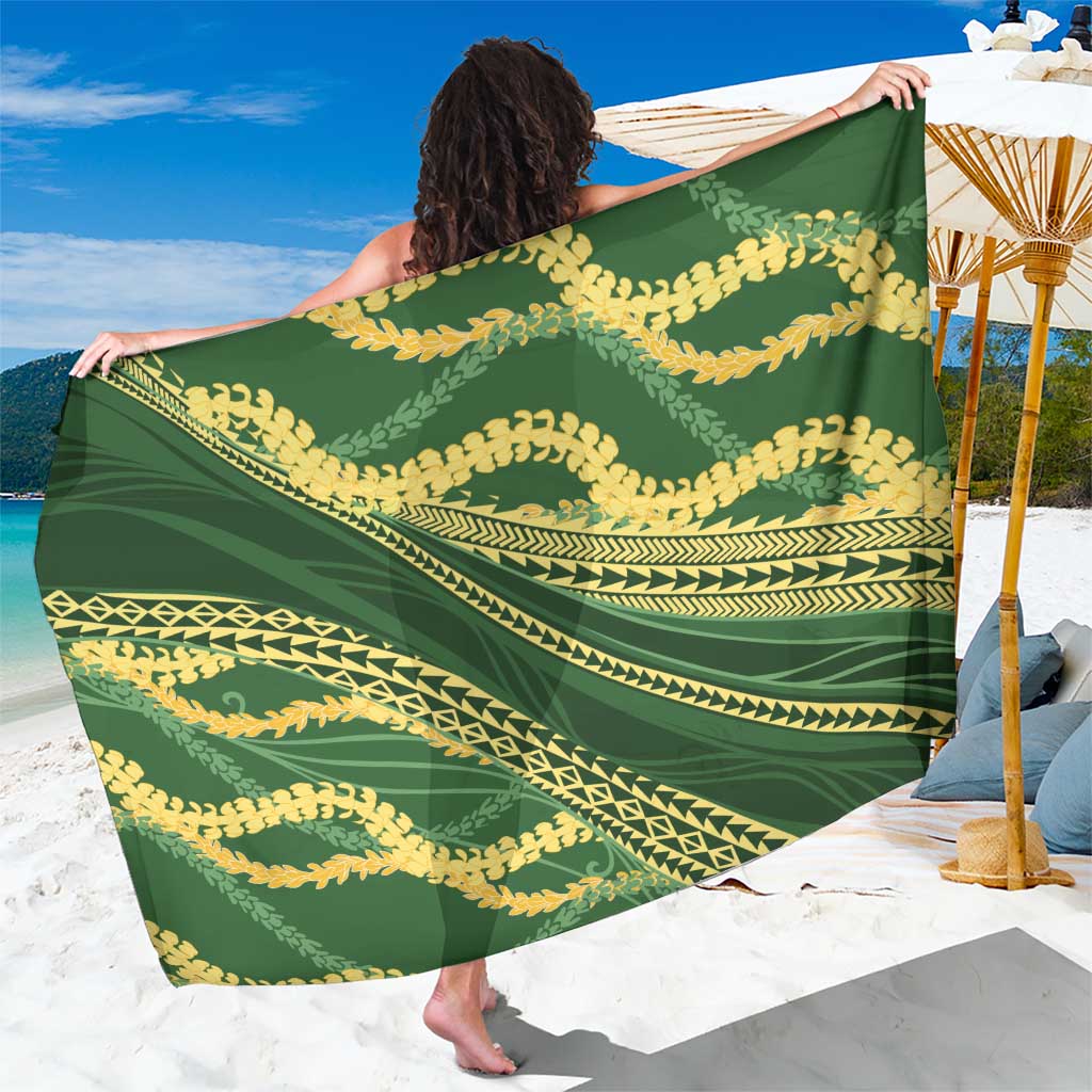 Polynesian Puakeniken Pikake Twisted Lei Sarong Emerald LT7 One Size 44 x 66 inches Emerald - Polynesian Pride