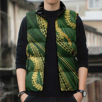 Polynesian Puakeniken Pikake Twisted Lei Sleeveless Puffer Jacket Emerald LT7 - Polynesian Pride