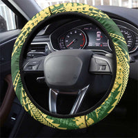 Polynesian Puakeniken Pikake Twisted Lei Steering Wheel Cover Emerald - Polynesian Pride