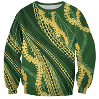 Polynesian Puakeniken Pikake Twisted Lei Sweatshirt Emerald LT7 Unisex Emerald - Polynesian Pride