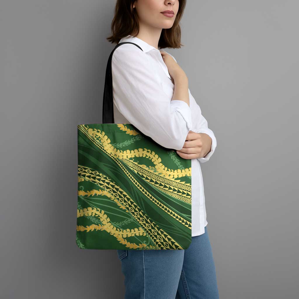 Polynesian Puakeniken Pikake Twisted Lei Tote Bag Emerald LT7 - Polynesian Pride