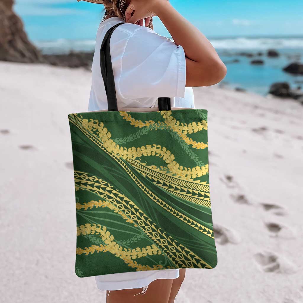 Polynesian Puakeniken Pikake Twisted Lei Tote Bag Emerald LT7 - Polynesian Pride