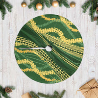 Polynesian Puakeniken Pikake Twisted Lei Tree Skirt Emerald - Polynesian Pride