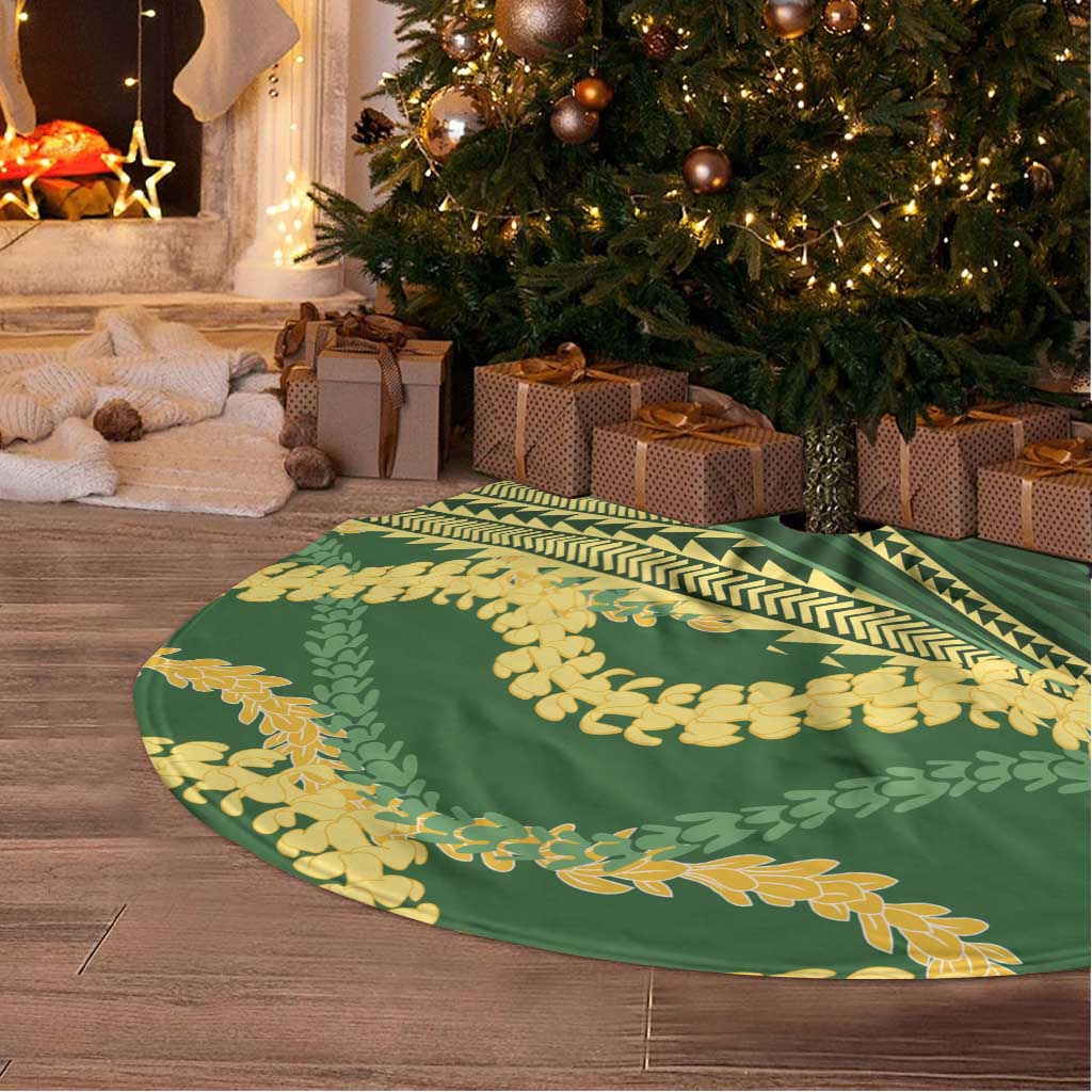 Polynesian Puakeniken Pikake Twisted Lei Tree Skirt Emerald - Polynesian Pride