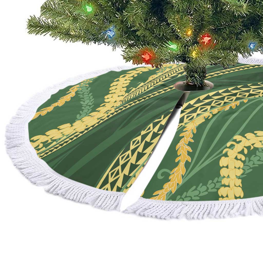 Polynesian Puakeniken Pikake Twisted Lei Tree Skirt Emerald - Polynesian Pride