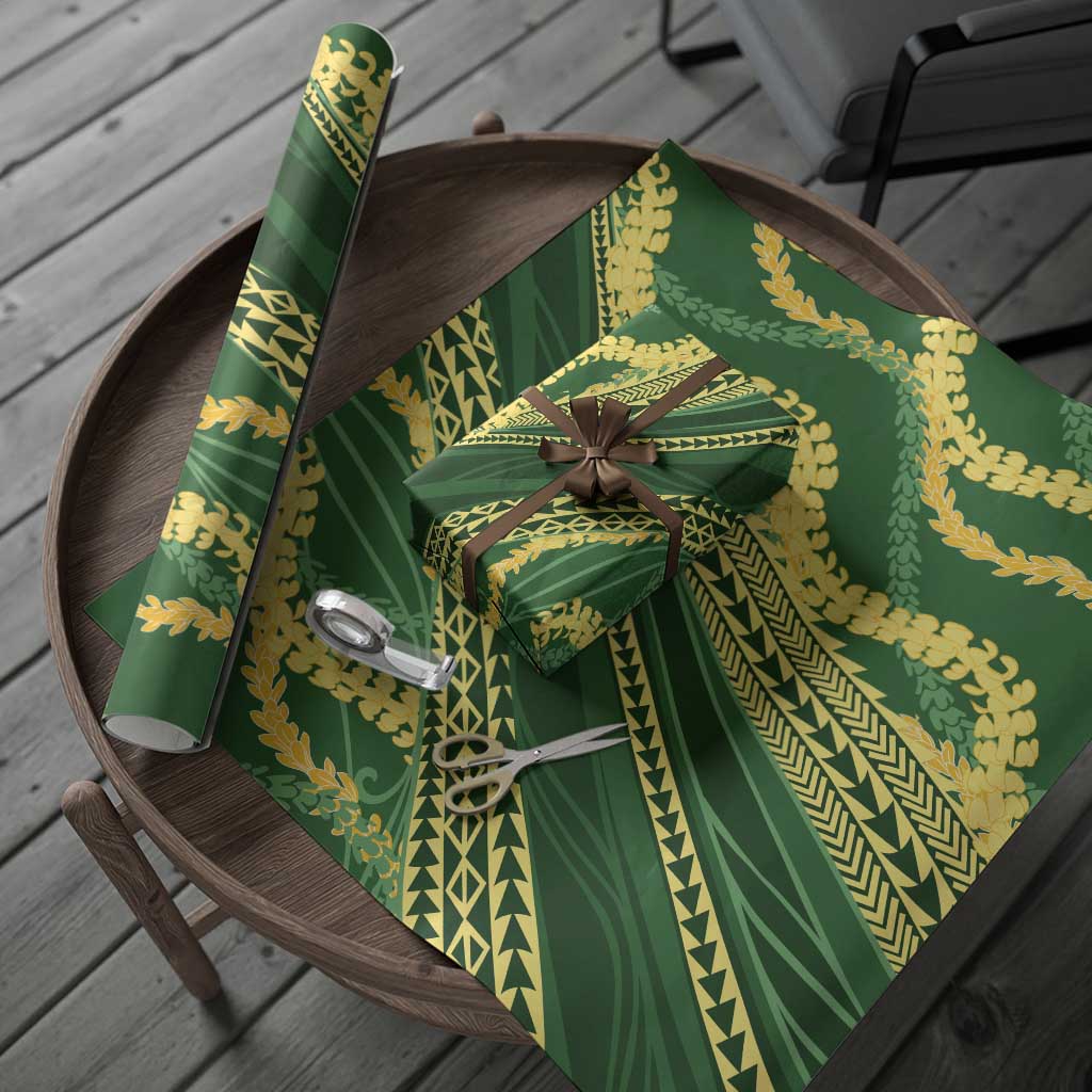 Polynesian Puakeniken Pikake Twisted Lei Wrapping Paper Emerald LT7 - Polynesian Pride
