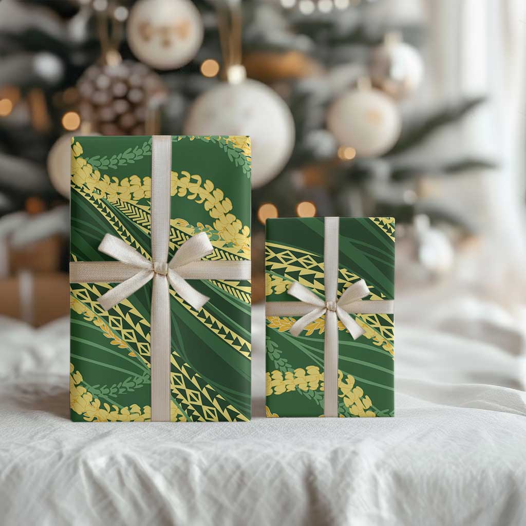 Polynesian Puakeniken Pikake Twisted Lei Wrapping Paper Emerald LT7 - Polynesian Pride