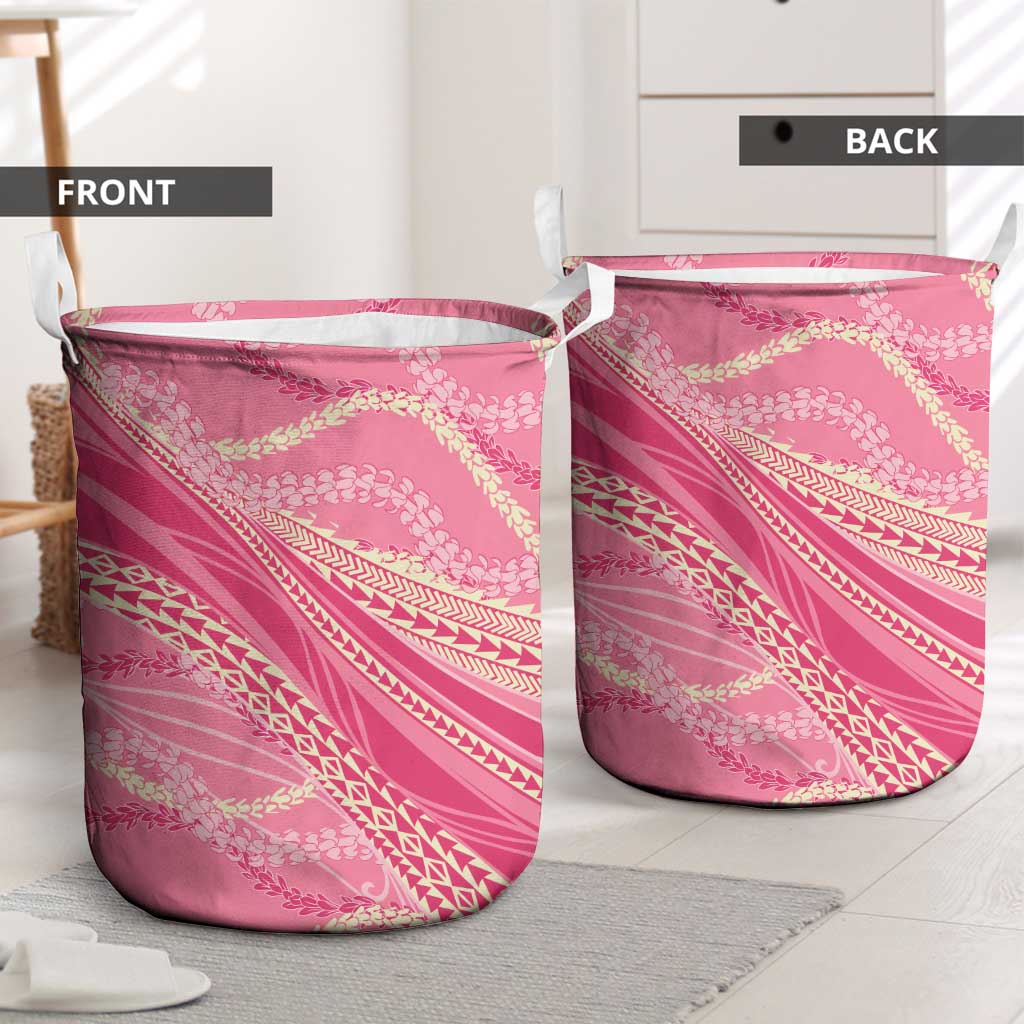 Polynesian Puakeniken Pikake Twisted Lei Laundry Basket Rose Pink LT7 - Polynesian Pride