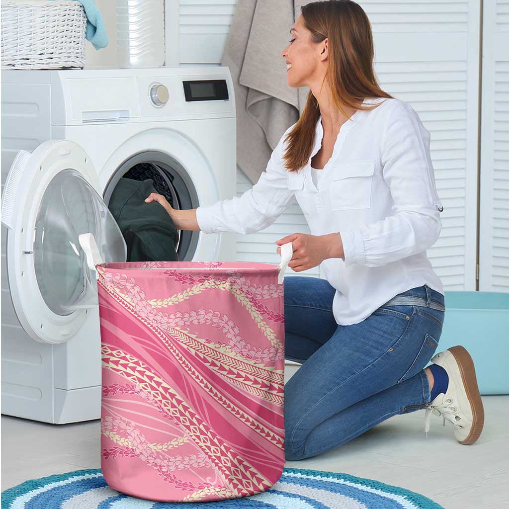 Polynesian Puakeniken Pikake Twisted Lei Laundry Basket Rose Pink LT7 - Polynesian Pride