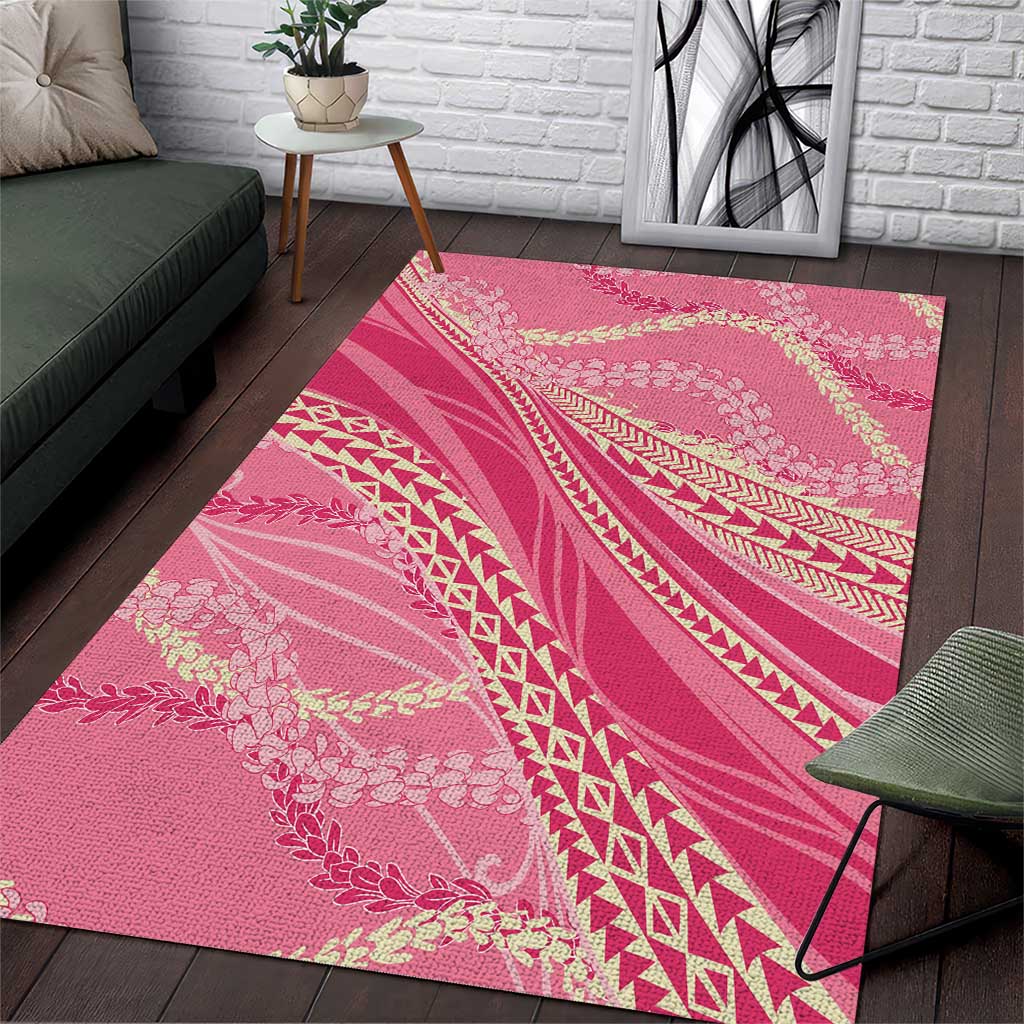 Polynesian Puakeniken Pikake Twisted Lei Area Rug Rose Pink - Polynesian Pride