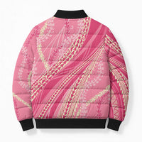 Polynesian Puakeniken Pikake Twisted Lei Bomber Puffer Jacket Rose Pink LT7 - Polynesian Pride