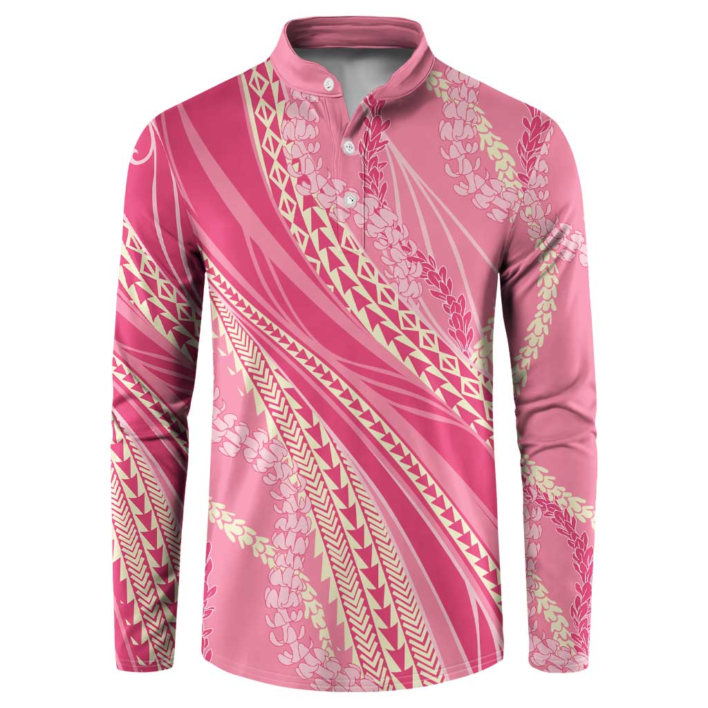 Polynesian Puakeniken Pikake Twisted Lei Button Sweatshirt Rose Pink LT7 Rose Pink - Polynesian Pride