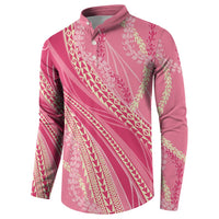 Polynesian Puakeniken Pikake Twisted Lei Button Sweatshirt Rose Pink LT7 - Polynesian Pride