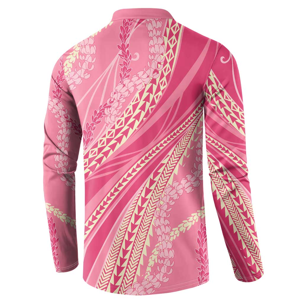 Polynesian Puakeniken Pikake Twisted Lei Button Sweatshirt Rose Pink LT7 - Polynesian Pride