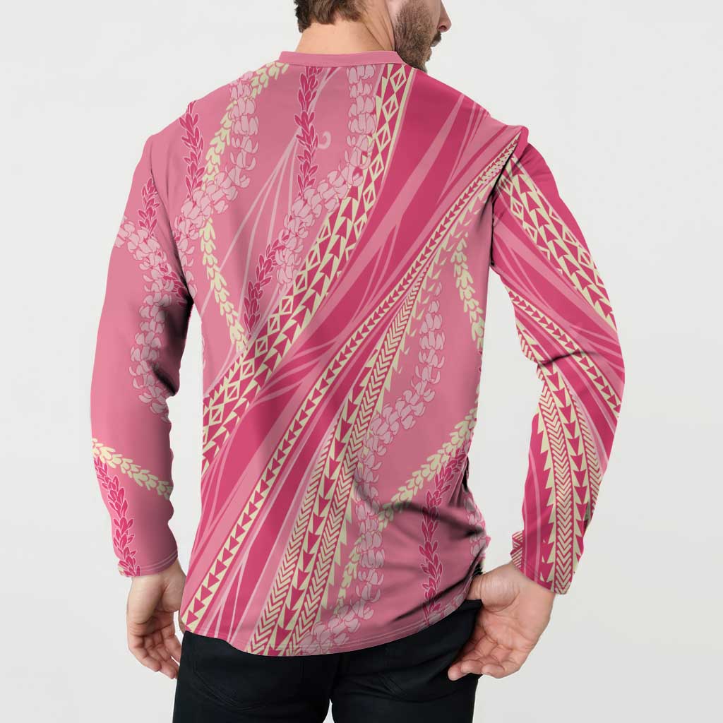 Polynesian Puakeniken Pikake Twisted Lei Button Sweatshirt Rose Pink LT7 - Polynesian Pride