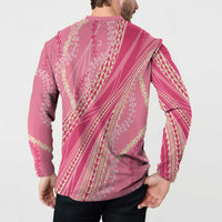 Polynesian Puakeniken Pikake Twisted Lei Button Sweatshirt Rose Pink LT7 - Polynesian Pride
