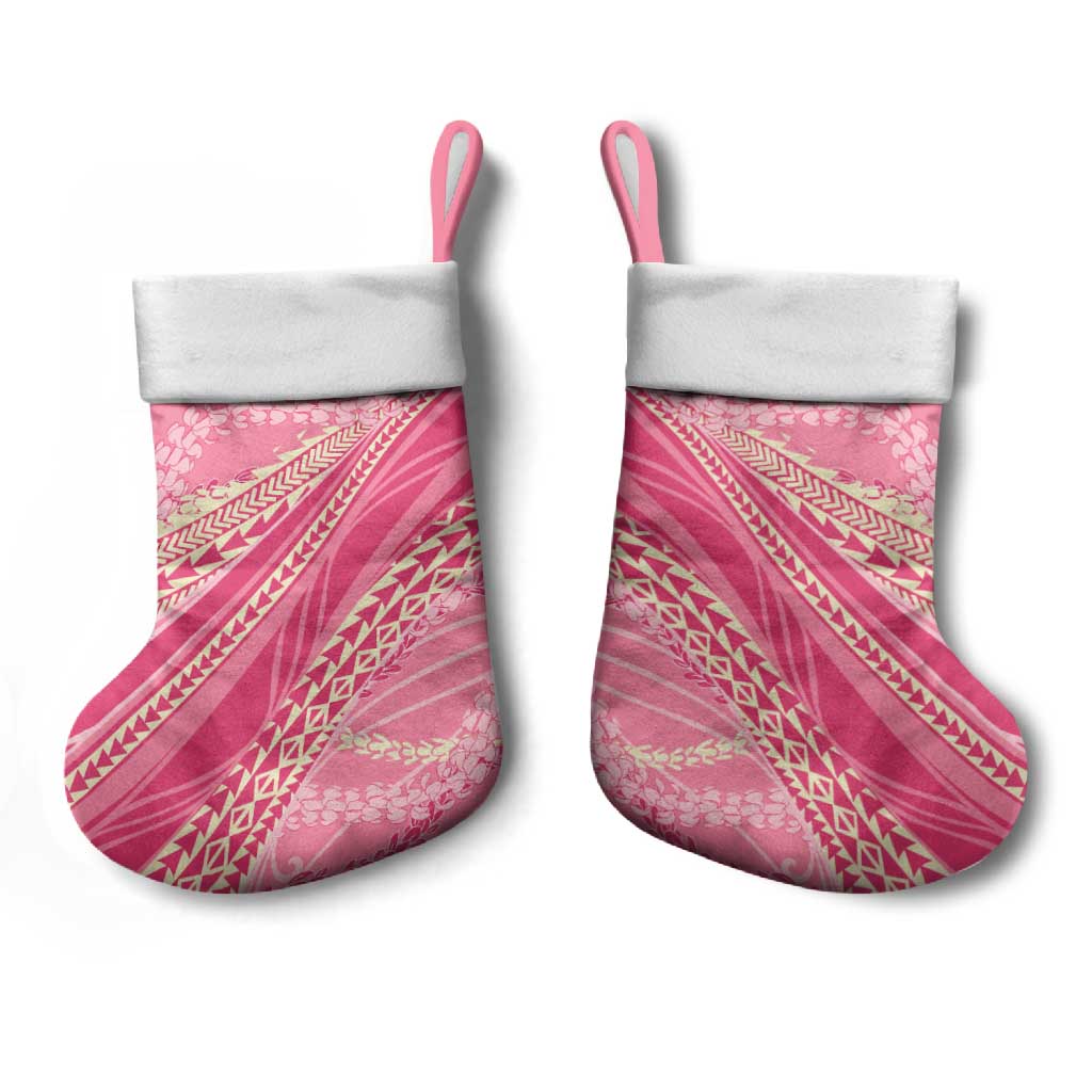 Polynesian Puakeniken Pikake Twisted Lei Christmas Stocking Rose Pink - Polynesian Pride