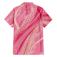 Polynesian Puakeniken Pikake Twisted Lei Family Matching Puletasi and Hawaiian Shirt Rose Pink - Polynesian Pride
