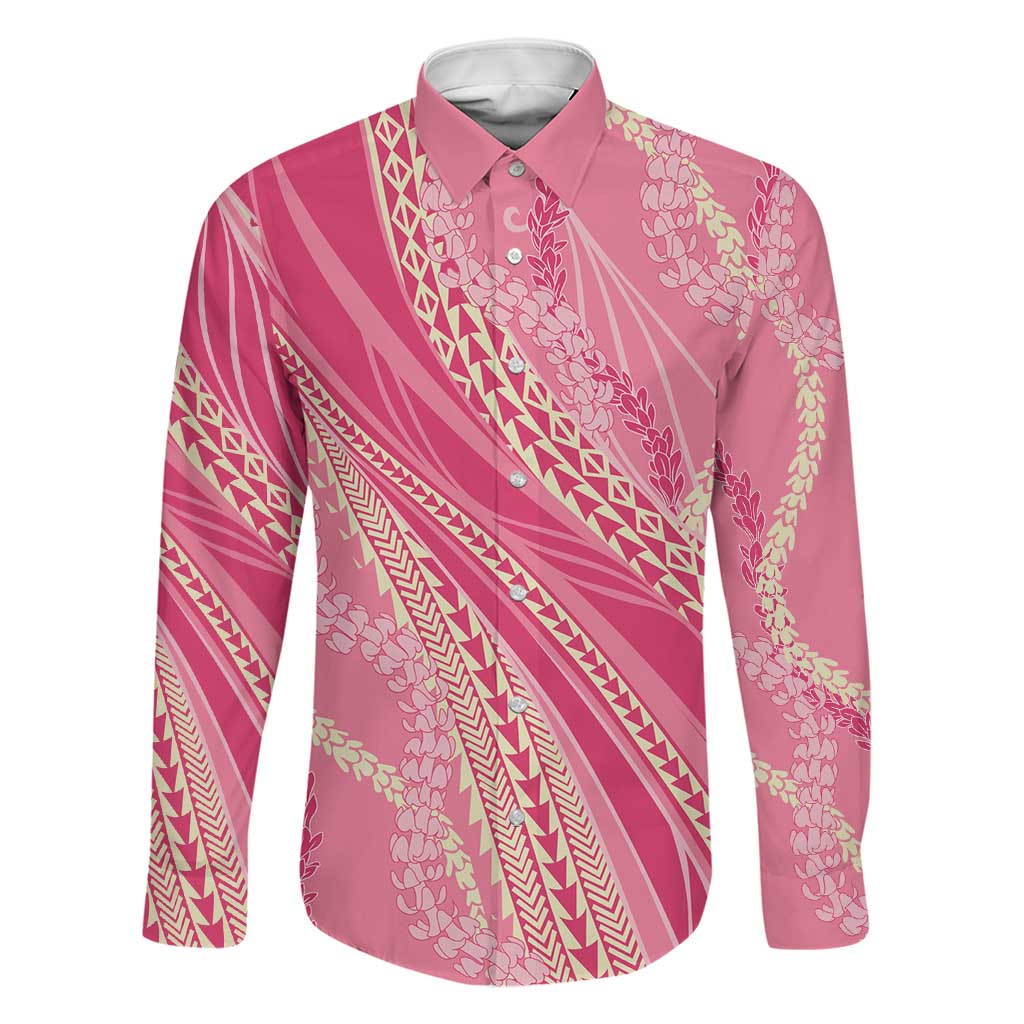 Polynesian Puakeniken Pikake Twisted Lei Family Matching Puletasi and Hawaiian Shirt Rose Pink - Polynesian Pride