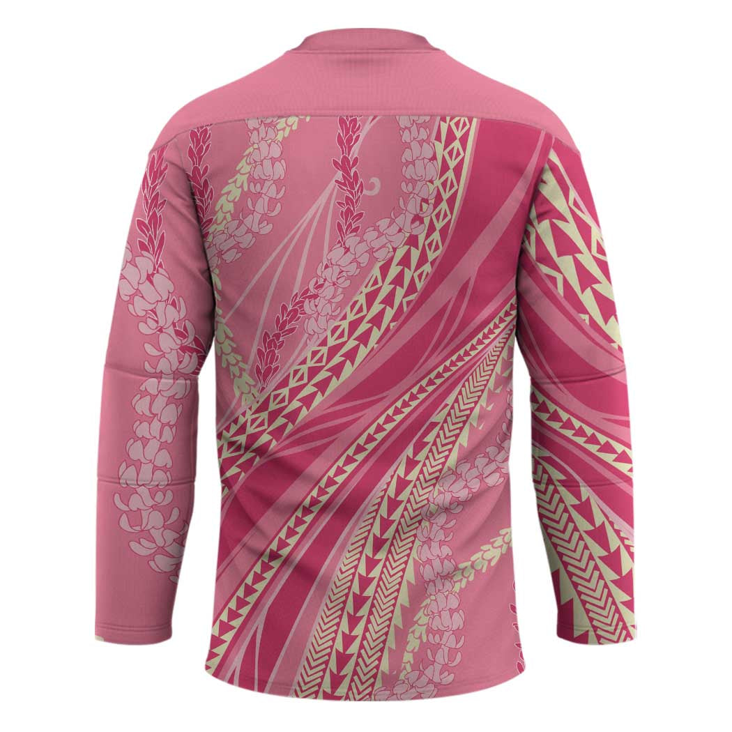 Polynesian Puakeniken Pikake Twisted Lei Hockey Jersey Rose Pink - Polynesian Pride