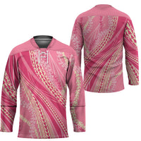 Polynesian Puakeniken Pikake Twisted Lei Hockey Jersey Rose Pink - Polynesian Pride