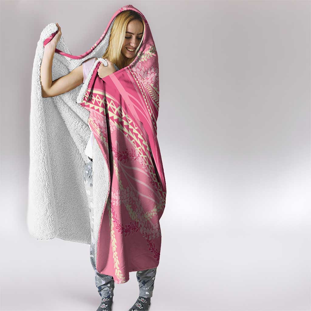 Polynesian Puakeniken Pikake Twisted Lei Hooded Blanket Rose Pink - Polynesian Pride