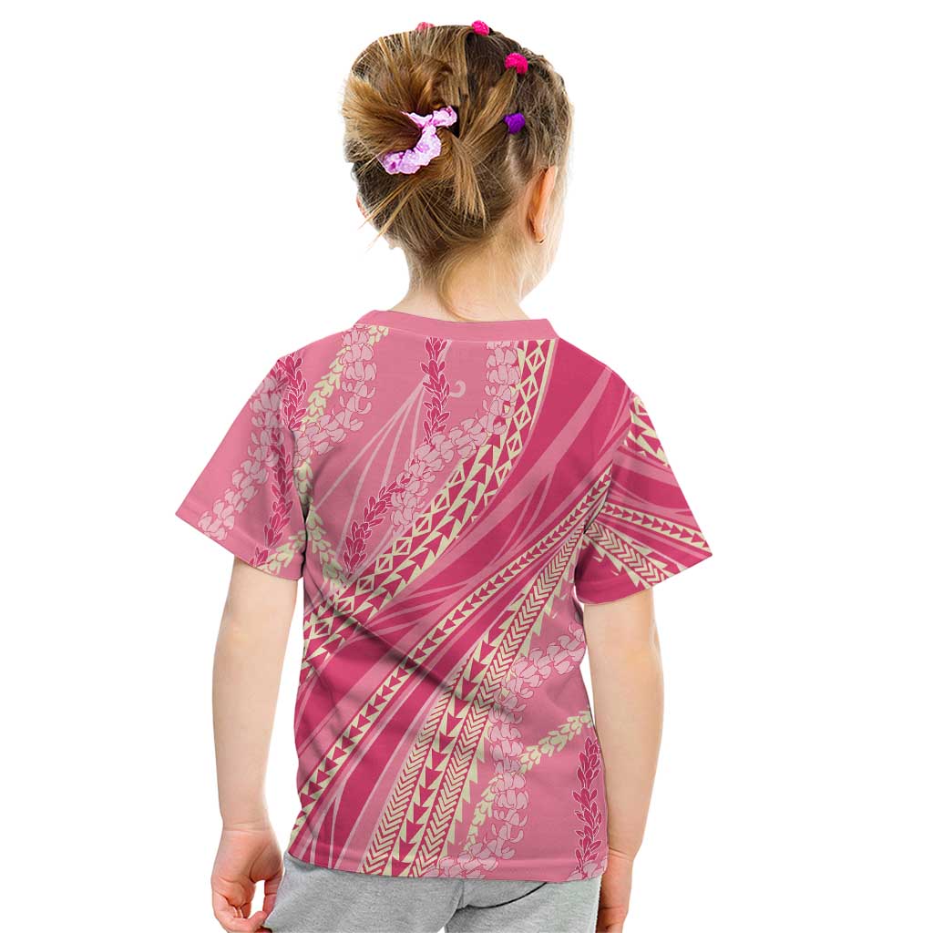 Polynesian Puakeniken Pikake Twisted Lei Kid T Shirt Rose Pink - Polynesian Pride