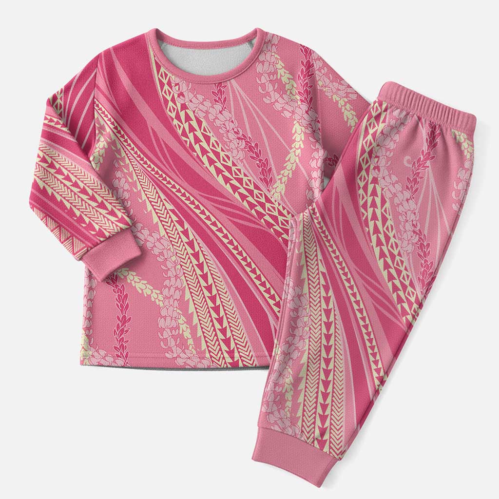 Polynesian Puakeniken Pikake Twisted Lei Christmas Pajama Set Rose Pink LT7 Men Rose Pink - Polynesian Pride