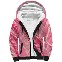 Polynesian Puakeniken Pikake Twisted Lei Sherpa Hoodie Rose Pink - Polynesian Pride