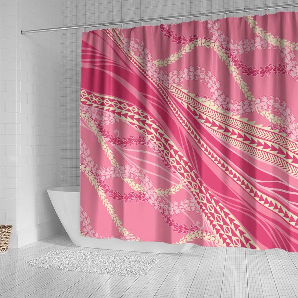 Polynesian Puakeniken Pikake Twisted Lei Shower Curtain Rose Pink - Polynesian Pride