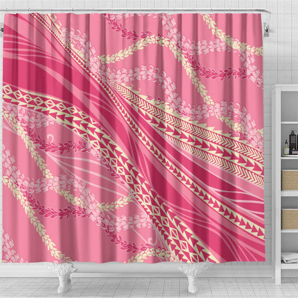 Polynesian Puakeniken Pikake Twisted Lei Shower Curtain Rose Pink - Polynesian Pride