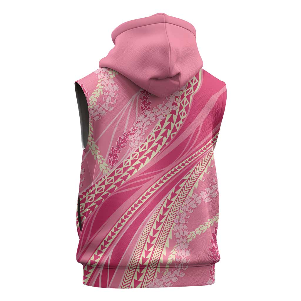 Polynesian Puakeniken Pikake Twisted Lei Sleeveless Hoodie Rose Pink LT7 - Polynesian Pride