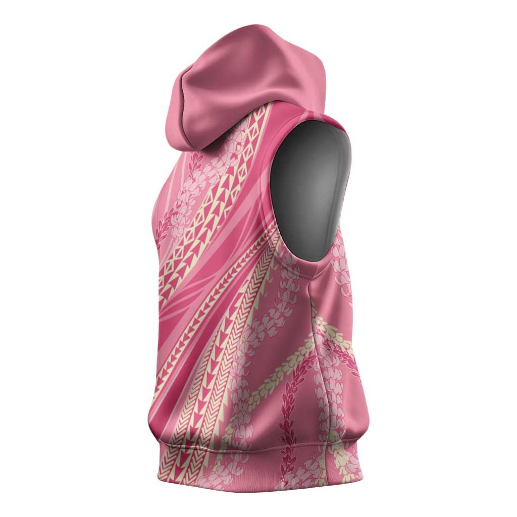 Polynesian Puakeniken Pikake Twisted Lei Sleeveless Hoodie Rose Pink LT7 - Polynesian Pride