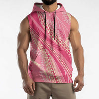Polynesian Puakeniken Pikake Twisted Lei Sleeveless Hoodie Rose Pink LT7 - Polynesian Pride