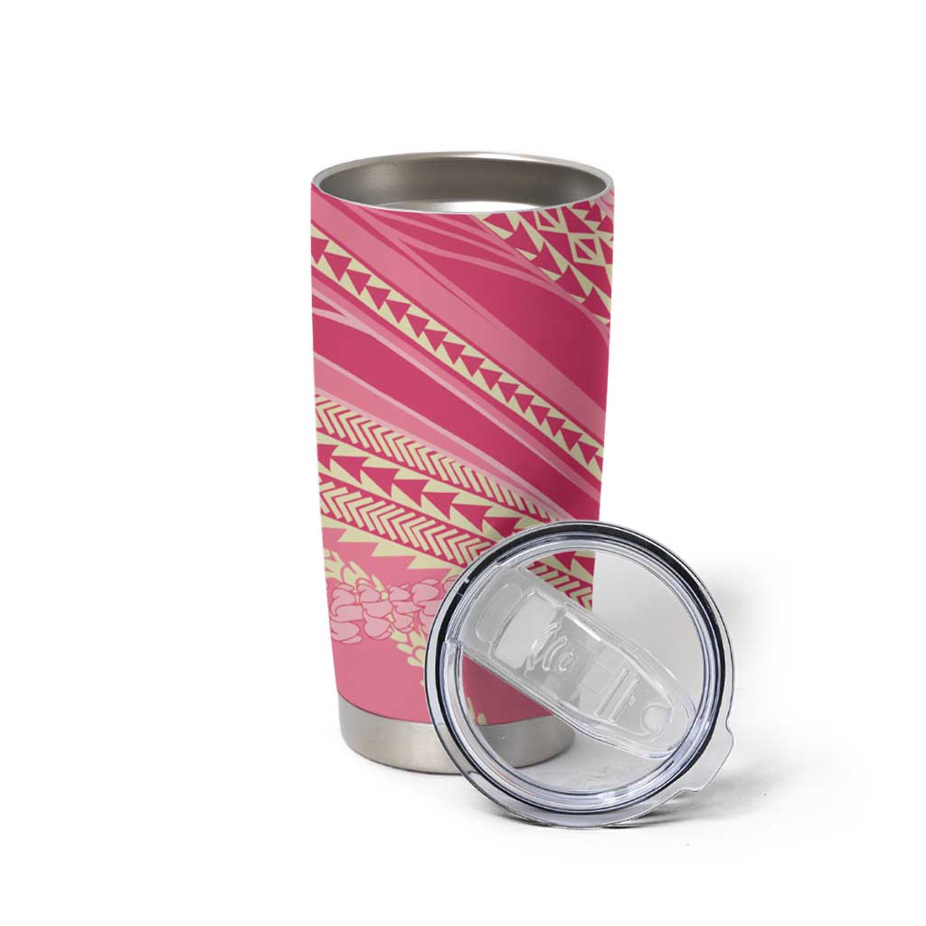 Polynesian Puakeniken Pikake Twisted Lei Tumbler Cup Rose Pink - Polynesian Pride