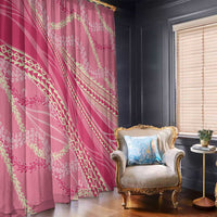 Polynesian Puakeniken Pikake Twisted Lei Window Curtain Rose Pink - Polynesian Pride