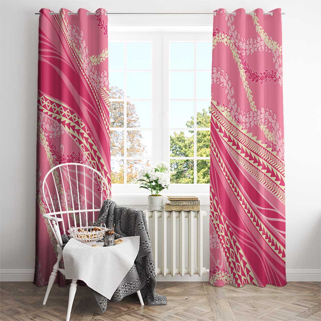 Polynesian Puakeniken Pikake Twisted Lei Window Curtain Rose Pink - Polynesian Pride