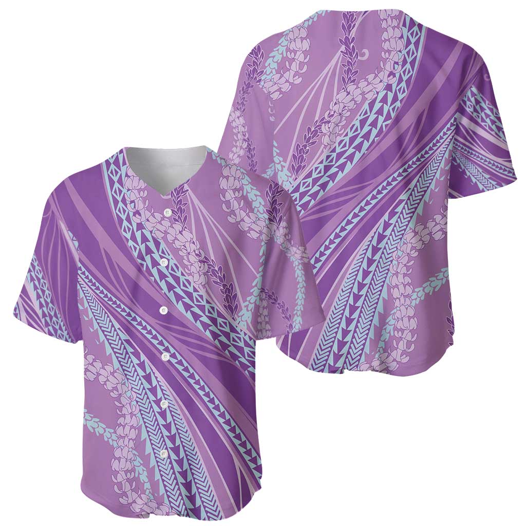 Polynesian Puakeniken Pikake Twisted Lei Baseball Jersey Amethys - Polynesian Pride