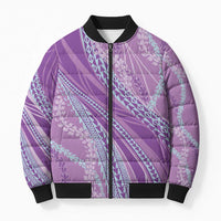 Polynesian Puakeniken Pikake Twisted Lei Bomber Puffer Jacket Amethys LT7 Unisex Amethys - Polynesian Pride