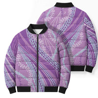 Polynesian Puakeniken Pikake Twisted Lei Bomber Puffer Jacket Amethys LT7 - Polynesian Pride