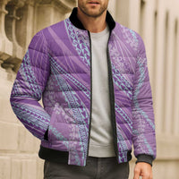 Polynesian Puakeniken Pikake Twisted Lei Bomber Puffer Jacket Amethys LT7 - Polynesian Pride